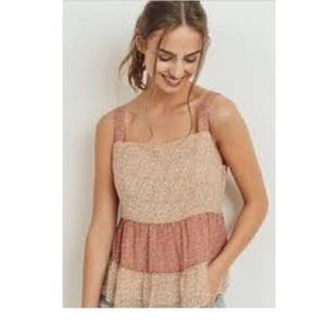 Paper Crane Floral boho tiered sleeveless top